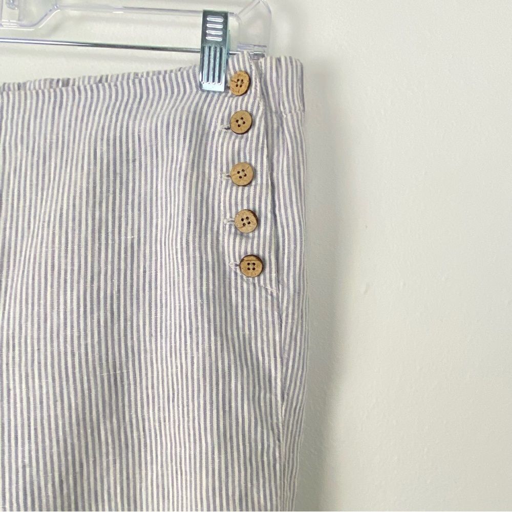 J Jill Love Linen Women’s Ankle Pants Blue & White Striped Lightweight Size S - Picture 12 of 14